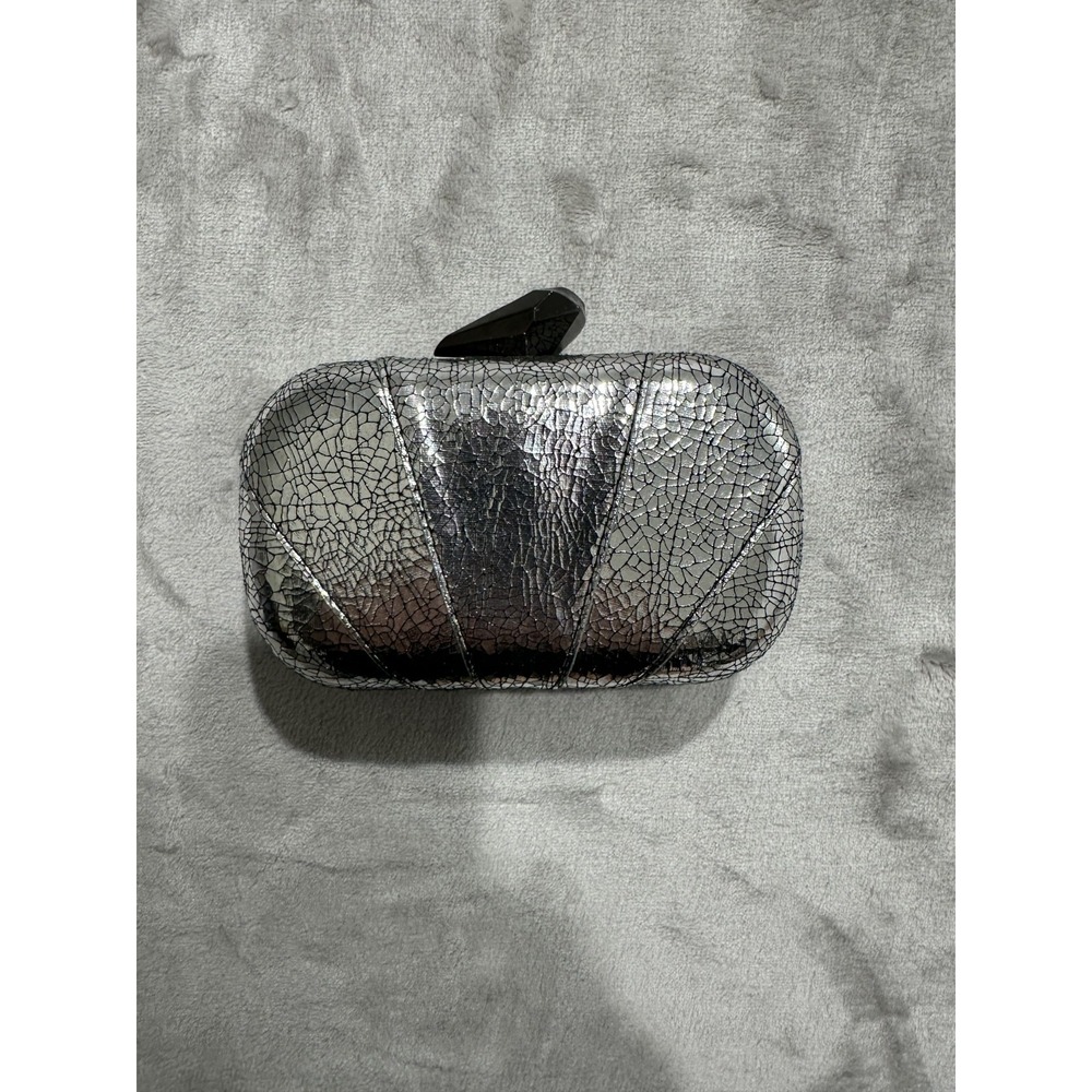 Target Limited Edition Clutch Crossbody Bag Small Silver Hard Case Chain‎ NWT
